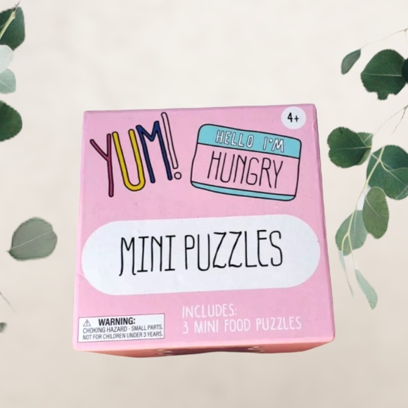Mini Food Puzzles - (3 mini puzzles, Cupcake, Gummy Bear, Chocolate Bar) NEW - Picture 1 of 4